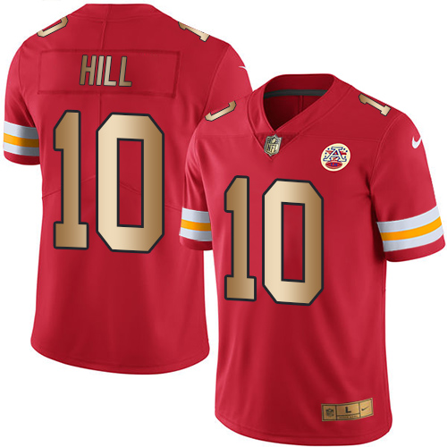 Nike Chiefs #10 Tyreek Hill Red Men's Stitched NFL Limited Gold Rush Jersey